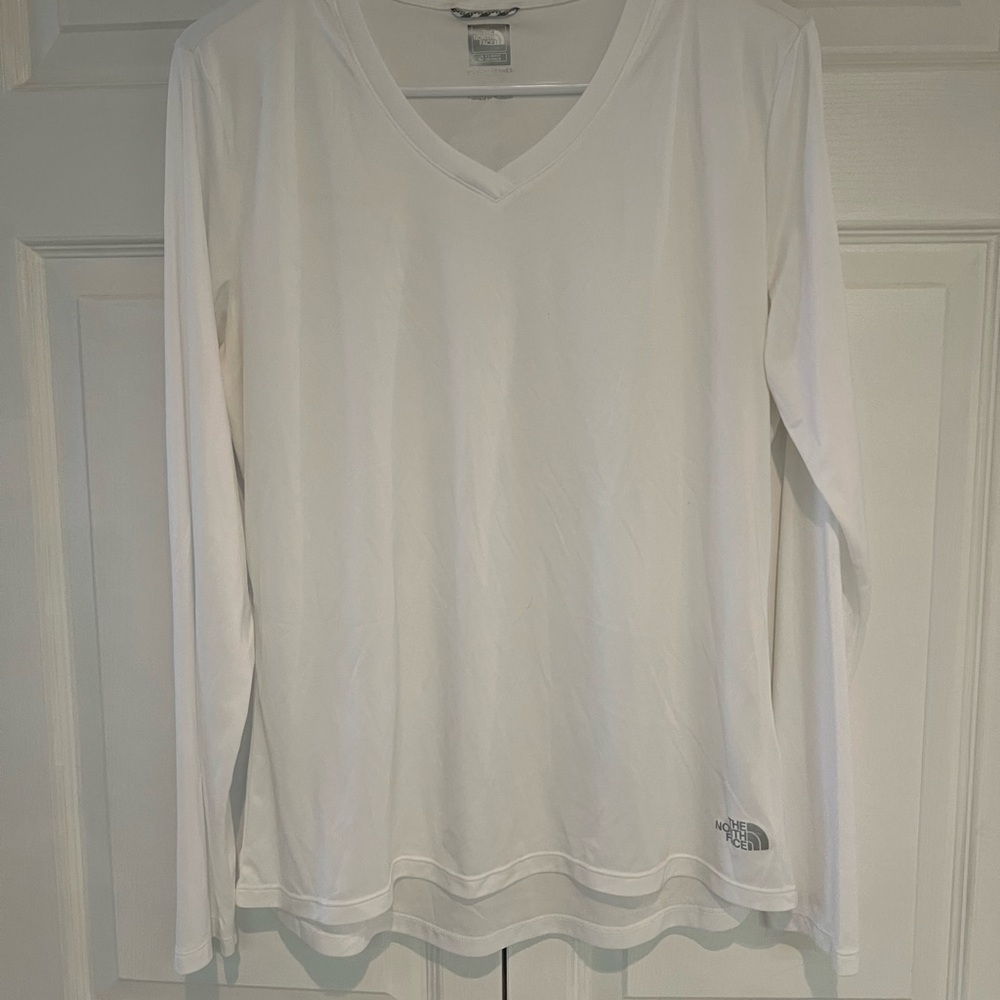 The North Face Classic White V-Neck Long Sleeve